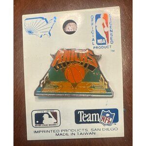Vintage New York Knicks NBA Licensed Enamel Pin With Basketball Design